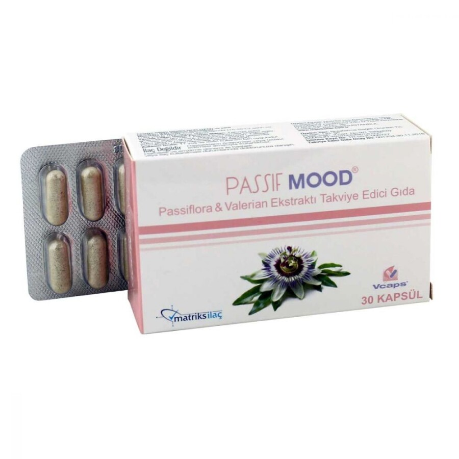 Passif Mood Passiflora ve Kediotu Ekstraktı Takviye Edici Gıda 30 Kapsül - 1