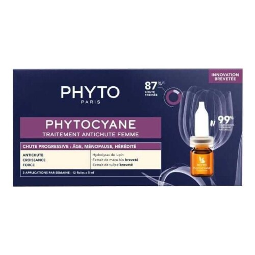 Phyto Phytocyane Kadınlar İçin Saç Dökülmesi Karşıtı Bakım 12 Ampül x 5 ml - Phyto