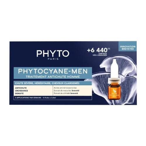 Phyto Phytocyane-Men Erkekler İçin Saç Dökülme Karşıtı Bakım 12 Ampül x 3,5 ml - Phyto