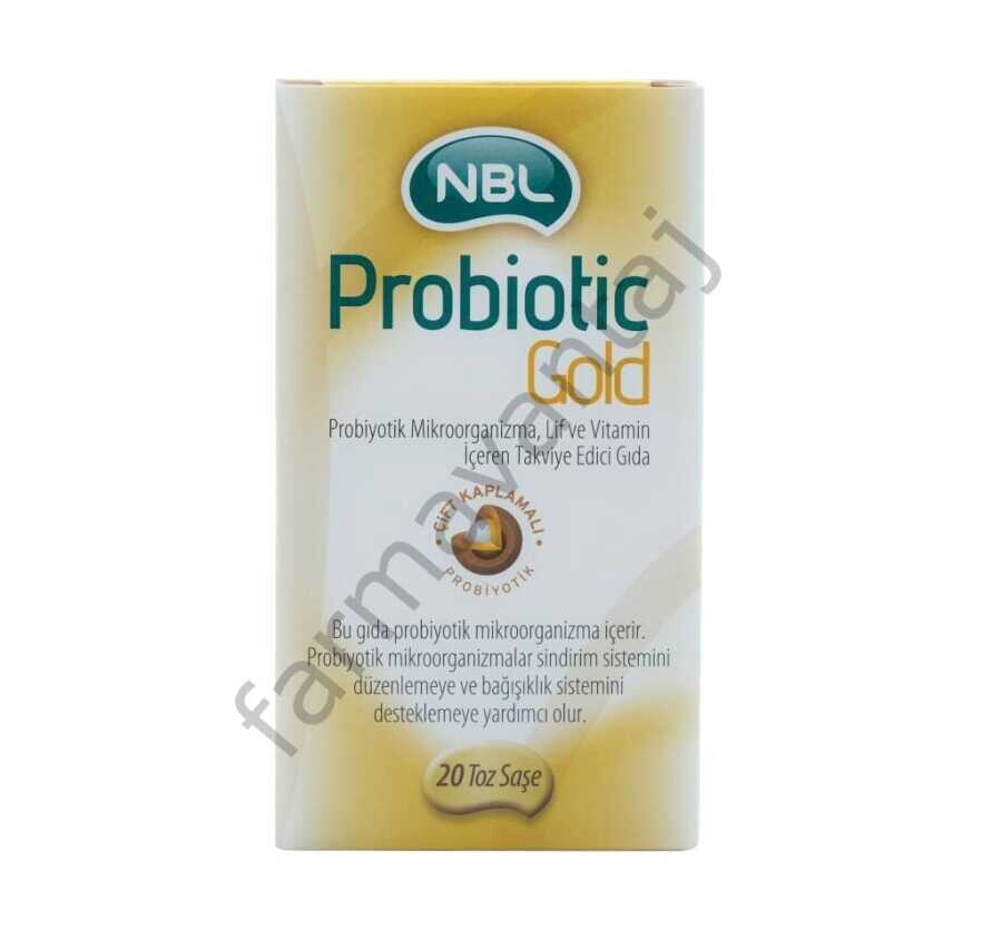 Probiotic Gold Probiyotik, Lif ve Vitamin İçeren Takviye Edici Gıda 20 Toz Saşe - 1