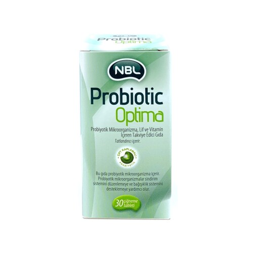 Probiotic Optima Probiyotik, Lif ve Vitamin İçeren Takviye Edici Gıda 30 Çiğneme Tableti - Nobel