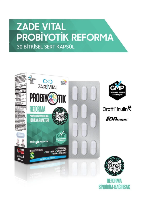 Probiyotik Reforma Bakteri İçeren Takviye Edici Gıda 30 Sert Bitkisel Kapsül - 3