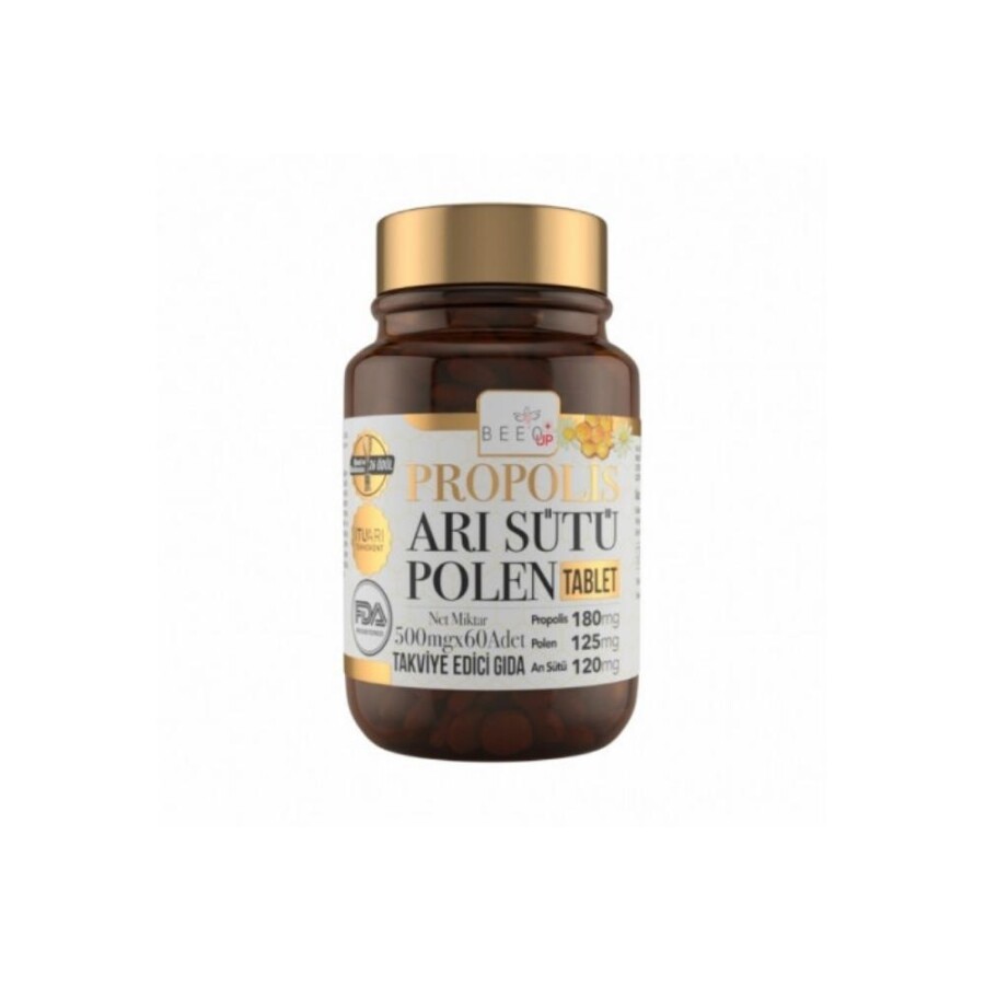 Propolis Arı Sütü Polen Takviye Edici Gıda 500mg 60 Tablet - 1