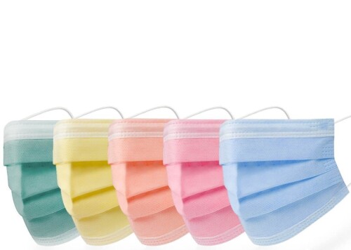 Renkli 3 Katlı Meltblown Maske 10 Adet Lila - Heal Point