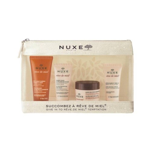 Reve de Miel Seyahat Seti Yıkama Jeli 15 ml+Face Balm 15 ml+Body Oil Balm 30 ml+Nail Cream 15 ml - Nuxe