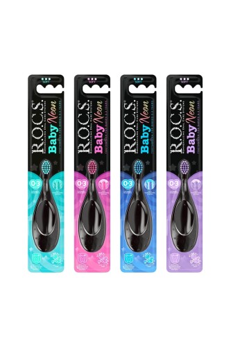 Rocs Baby Neon 0-3 Yaş Çocuk Diş Fırçası - R.O.C.S.