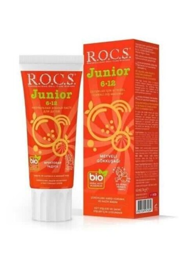 Rocs Junior Meyveli Gökkuşağı Diş Macunu 6-12 Yaş 60 ml - 1