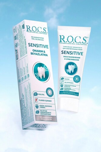 Rocs Sensitive Hassas Dişler İçin Beyazlatırıcı Diş Macunu 75 ml - R.O.C.S.