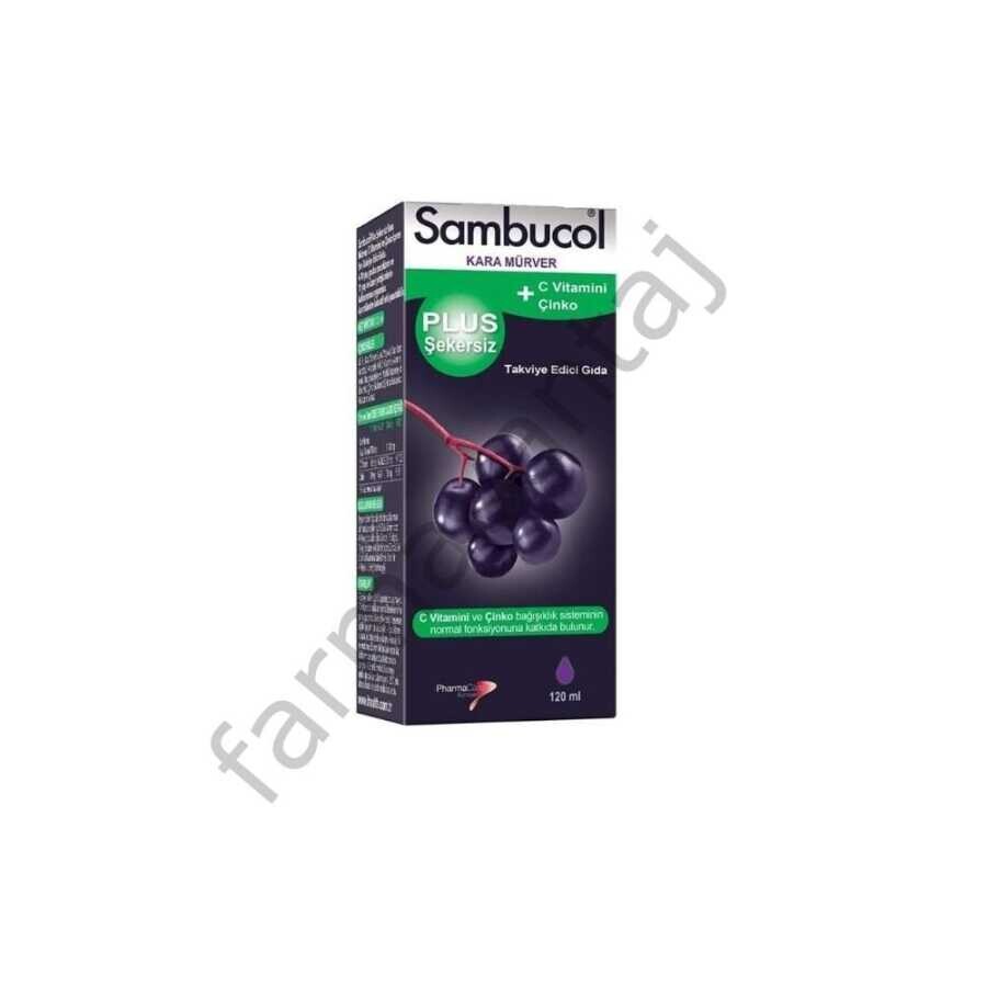 Sambucol Plus Şekersiz C Vitamini + Çinko İçeren Kara Mürver Ekstreli Takviye Edici Gıda 120 ml - 1