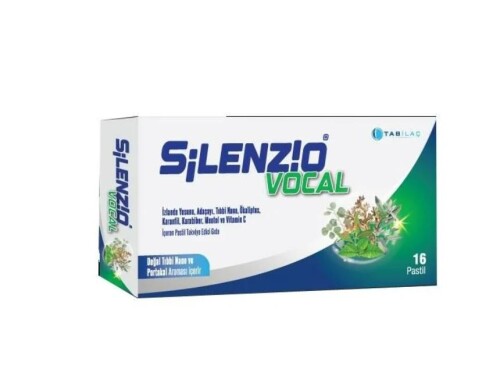 Silenzio Vocal 16 Pastil İzlanda Yosunu, Adaçayı, Tıbbi Nane, Okaliptus, Karanfil, Karabiber, Mentol Ve Vitamin C İçeren Pastil - Tab İlaç