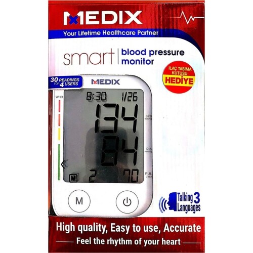 Smart Konuşan Tansiyon Aleti 3 Dil Özellikli - MEDİX