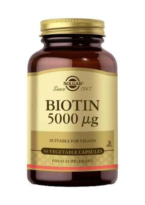 Solgar Biotin 5000 mcg Takviye Edici Gıda 50 Kapsül - 1