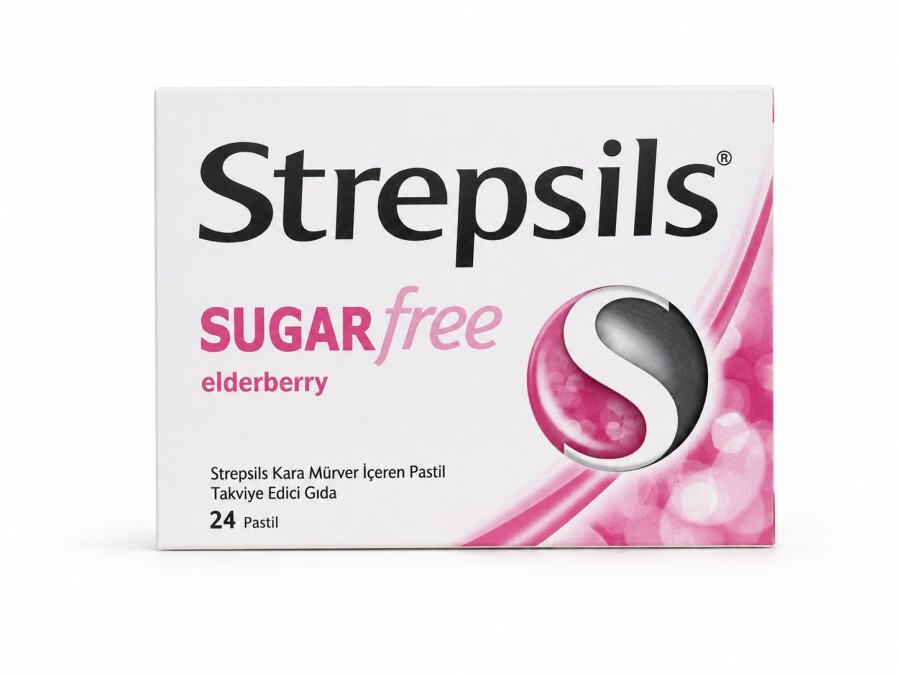 Strepsils Şekersiz Kara Mürver İçeren Pasil 24 Pastil - 1