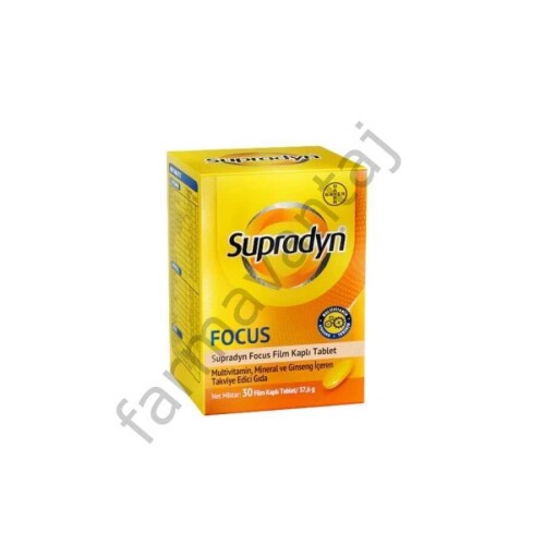 Supradyn Focus Multivitamin, Multimineral Ve Ginseng İçeren Takviye Edici Gıda 30 Film Kaplı Tablet 