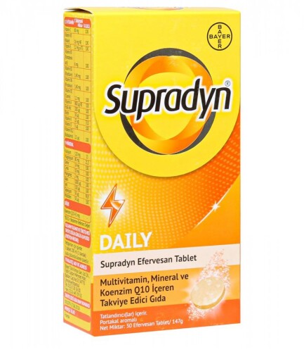 Supradyn Vitamin, Mineral ve Koenzim Q10 İçeren 30 Efervesan Tablet - Supradyn