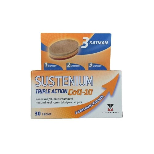 Sustenium Triple Action CoQ-10 Koenzim Q10, Multivitamin Ve Multimineral İçeren Takviye Edici Gıda 30 Tablet - A Menarini