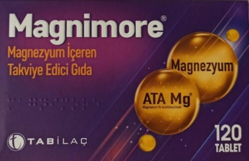 Tab İlaç Magnimore Magnezyum İçeren Takviye Edici Gıda 120 Tablet - Tab İlaç