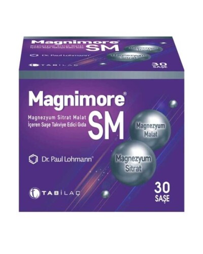 Tab İlaç Magnimore SM Magnezyum Sitrat Malat İçeren Saşe Takviye Edici Gıda 30 Saşe - Tab İlaç
