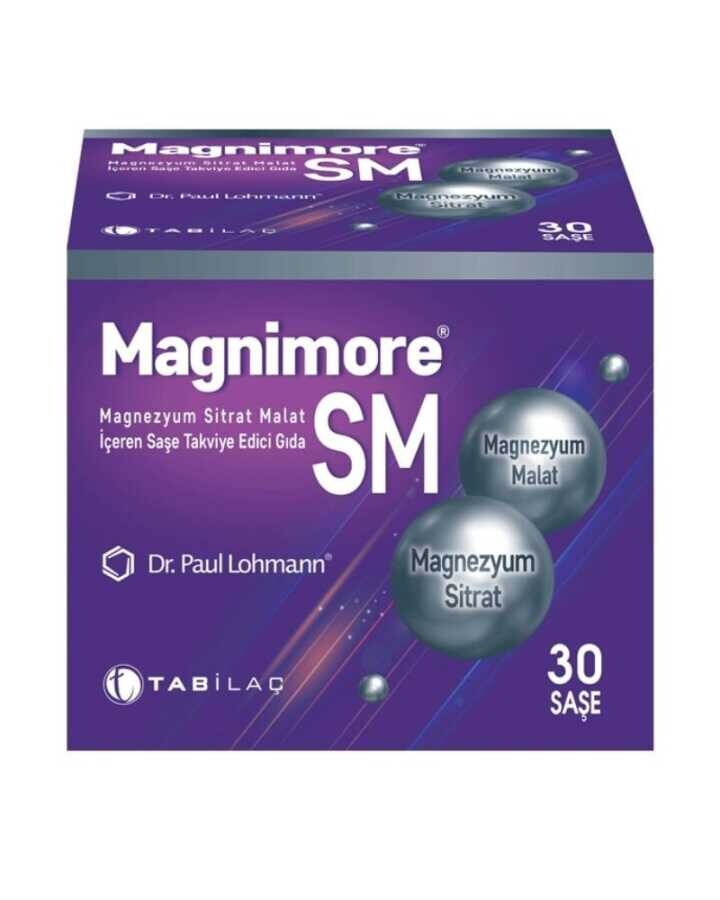 Tab İlaç Magnimore SM Magnezyum Sitrat Malat İçeren Saşe Takviye Edici Gıda 30 Saşe - 1