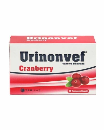 Tab İlaç Urinonvef Cranberry Takviye Edici Gıda 30 Yumuşak Kapsül 