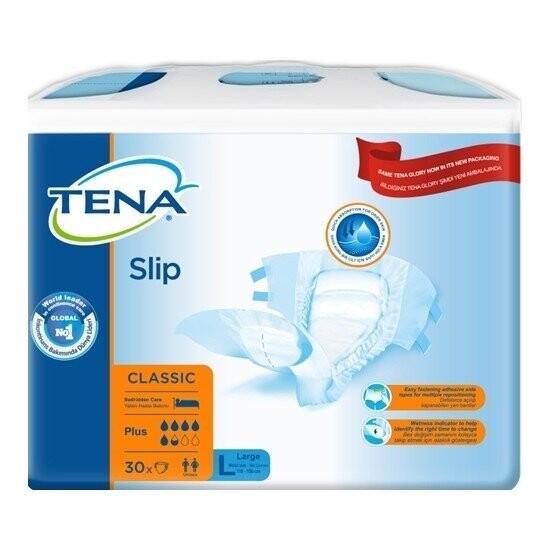 Tena Slip Classic Plus Large 30'lu Yetişkin Bezi - 1