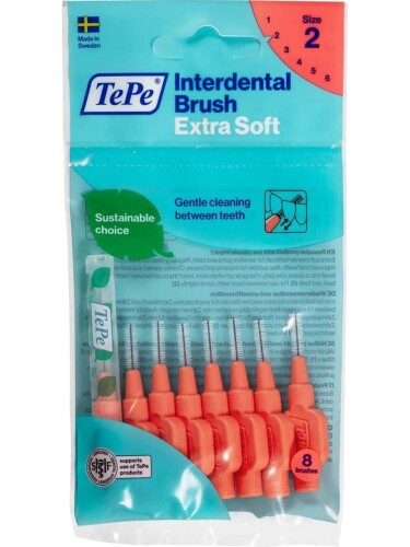 Tepe Ekstra Soft Yumuşak Arayüz Fırçası 0.5 Kırmızı 8 li - Tepe