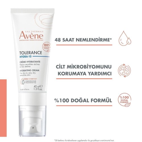 Avene Tolerance Hydra-10 Hydrating Cream Nemlendirici Yüz Kremi 40 ml - 2