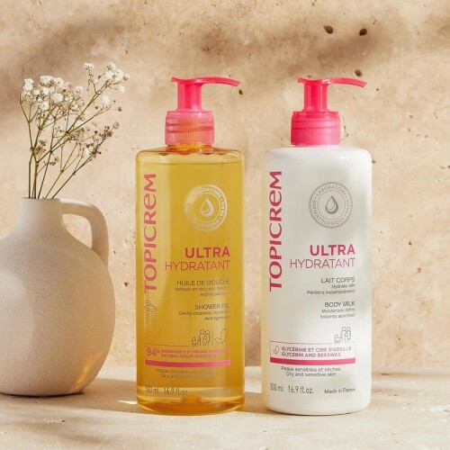 Topicream Ultra Hydratant Body Milk- Shower Oil Set - Topicrem