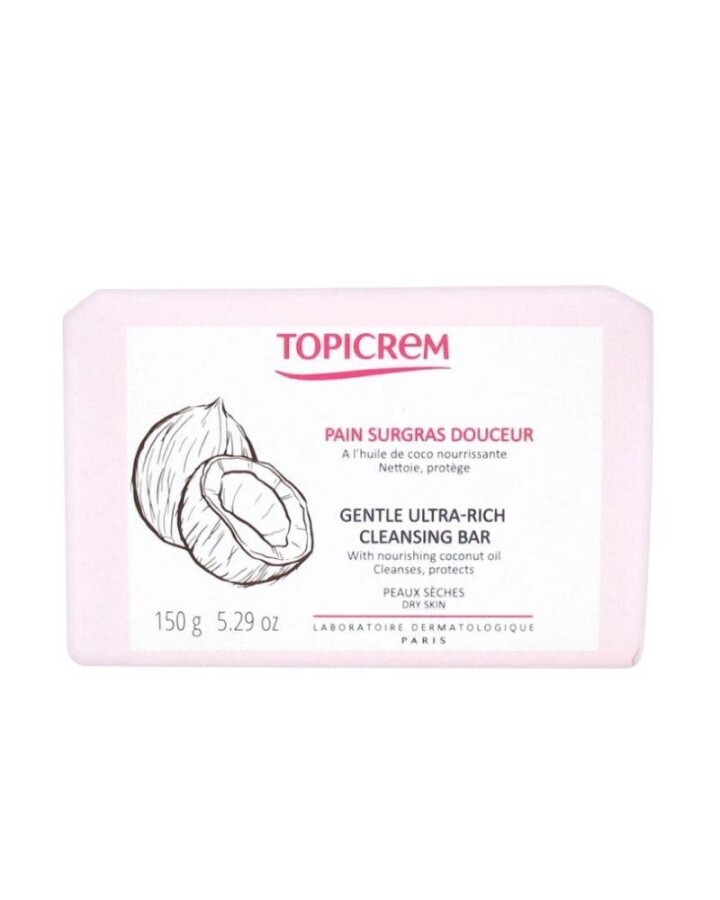 Topicrem Hindistan Cevizi Yağı Özlü Nazik Ultra Zengin Temizleyici Bar 150 gr - 1
