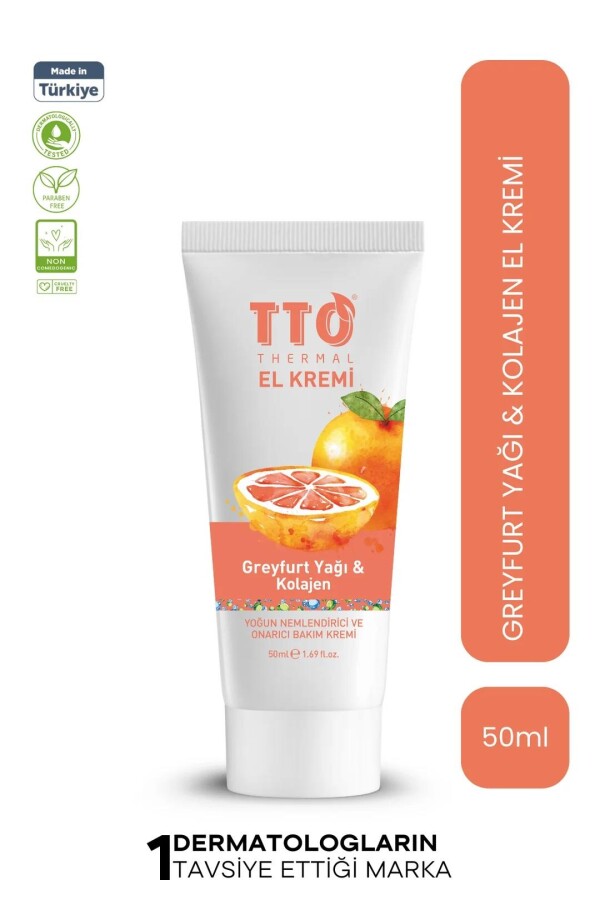 TTO El Kremi Greyfurt Yağı ve Kolajen El Kremi 50 ml - 1