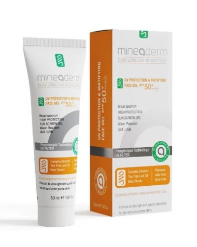 Uv Protection & Matifying Face Gel SPF50+ 50 ml - mineaderm