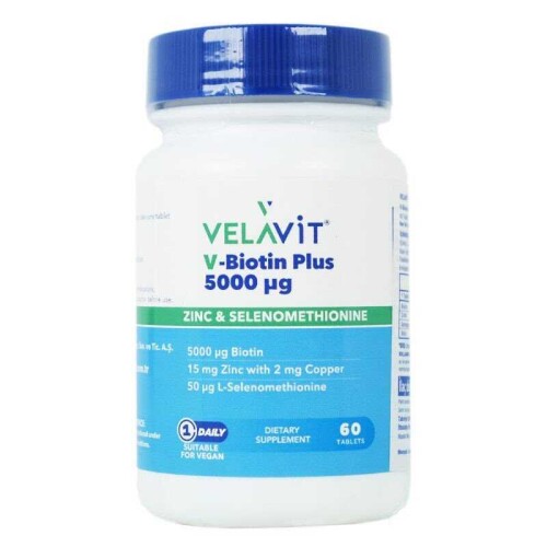 V-Biotin Plus 5000mcg Takviye Edici Gıda 60 Tablet - Velavit