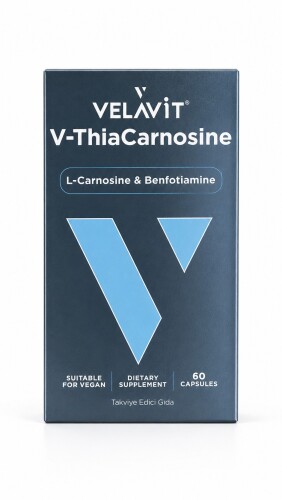 Velavit V-ThiaCarnosine L-Karnosin, Benfotiamin, Magnezyum ve B1 vitamini 60 Kapsül - Velavit