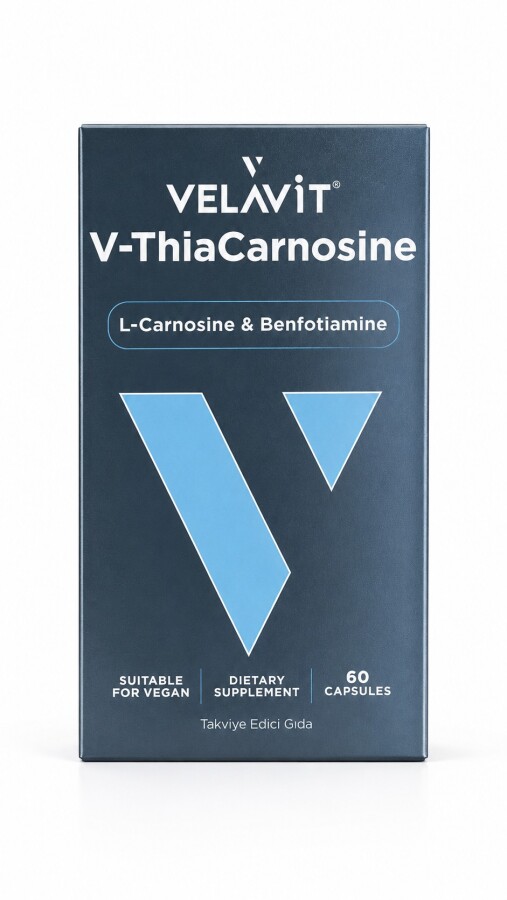 Velavit V-ThiaCarnosine L-Karnosin, Benfotiamin, Magnezyum ve B1 vitamini 60 Kapsül - 1