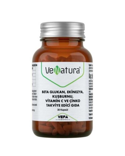 VeNatura Beta Glukan, Ekinezya, Kuşburnu, Vitamin C ve Çinko 30 Kapsül - Venatura
