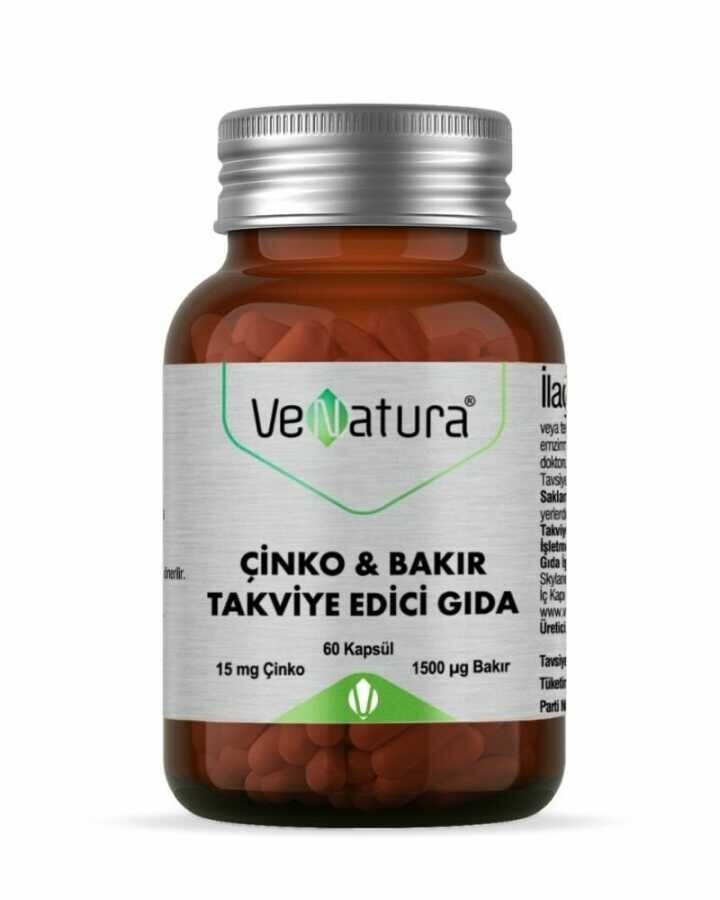 VeNatura Çinko - Bakır Takviye Edici Gıda 60 Kapsül - 1