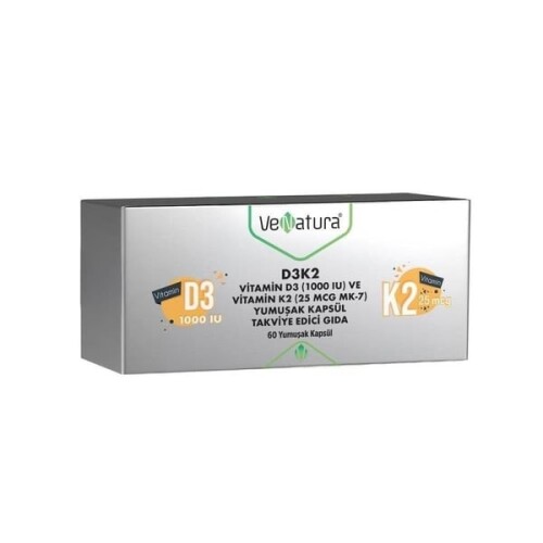 Venatura D3K2 ( D3 1000 IU ) Vitamin 60 Kapsül - VeNatura