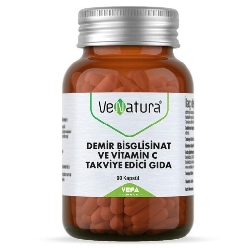 VeNatura Demir Bisglisinat ve Vitamin C 90 Kapsül - VeNatura