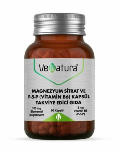 VeNatura Magnezyum Sitrat ve P5P (Vitamin B6) 90 Kapsül - Venatura