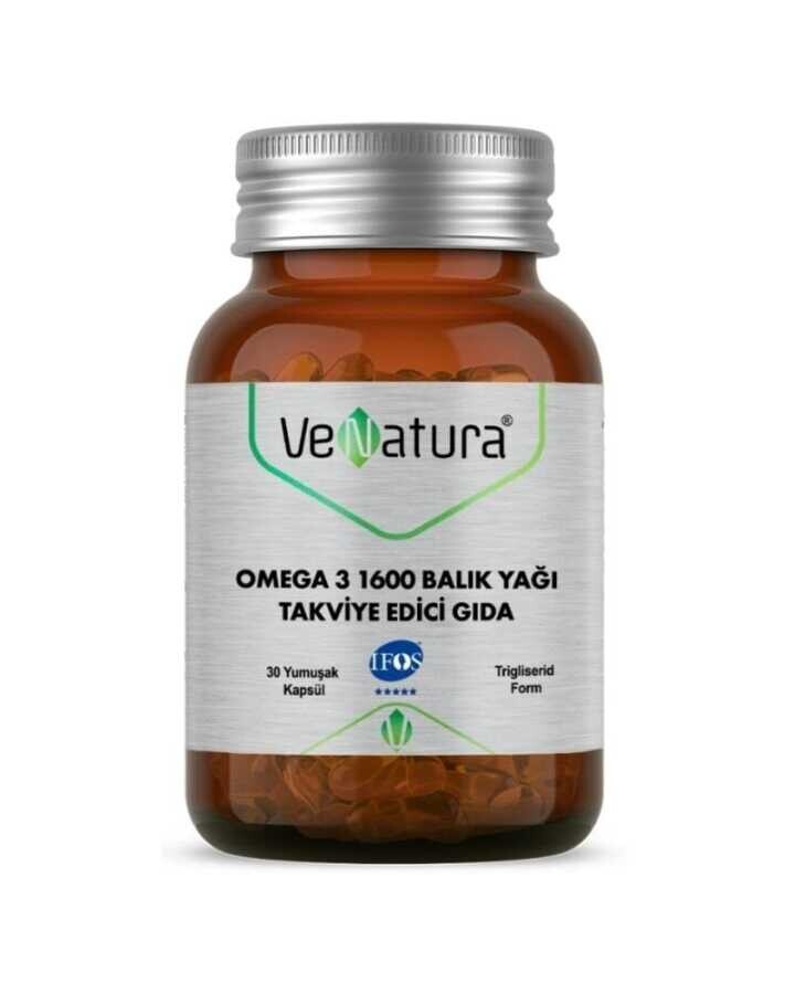 VeNatura Omega 3 1600 Balık Yağı 30 Yumuşak Kapsül - 1