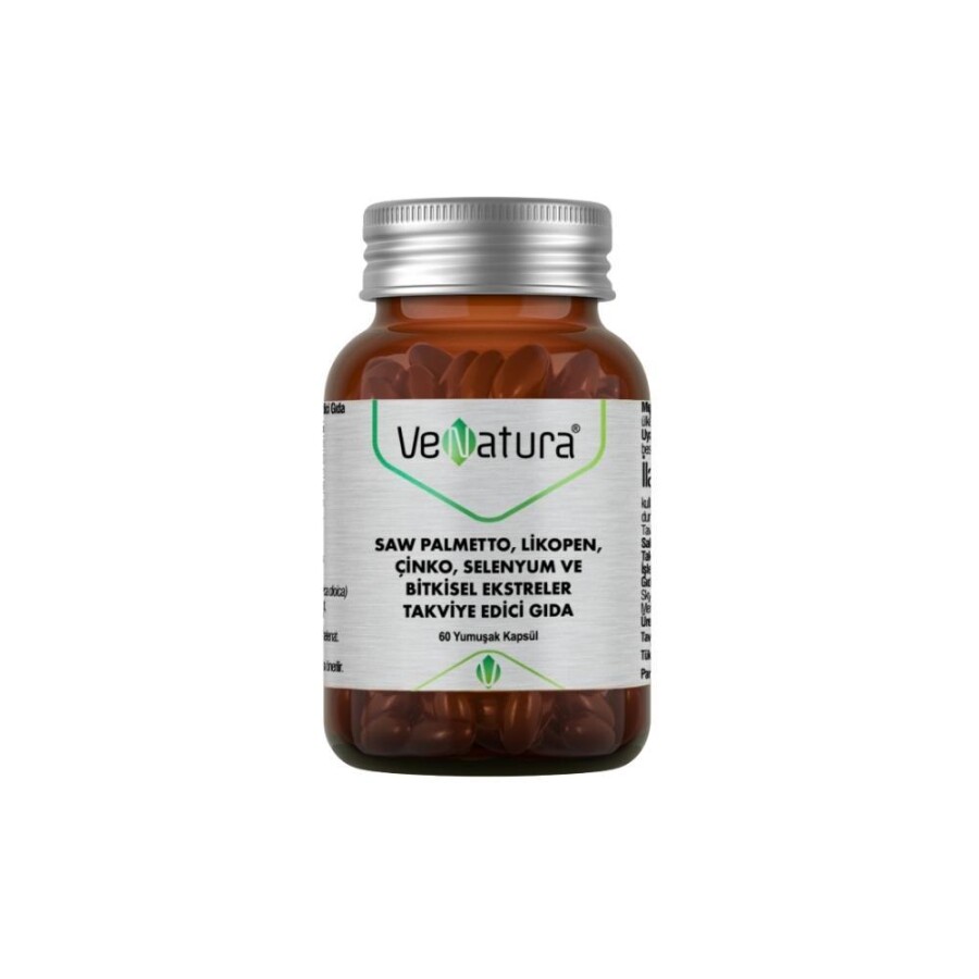 Venatura Saw Palmetto Likopen Çinko Selenyum 60 Yumuşak Kapsül - 1