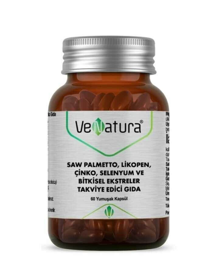 Venatura Saw Palmetto Likopen Çinko Selenyum 60 Yumuşak Kapsül - 1