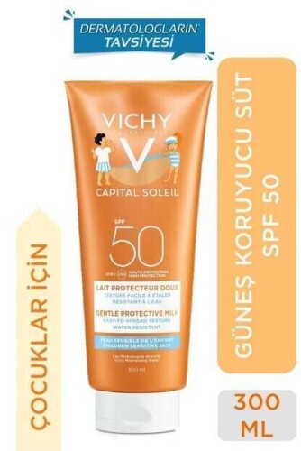 Vichy Capital Soleil SPF50+ Gentle Protective Milk Yüz ve Vücut Güneş Sütü 300 ml - Çocuk - Vichy