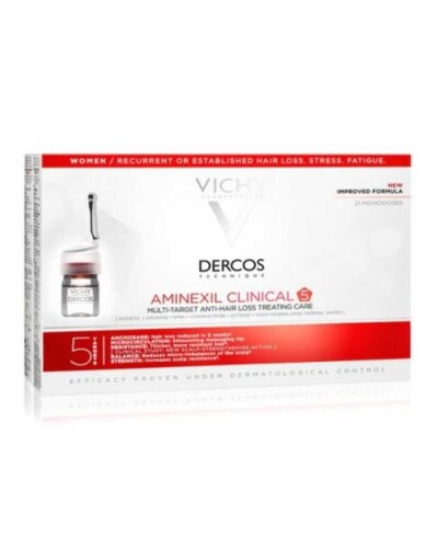 Vichy Dercos Aminexil Clinical 5 21x6ml - Kadınlar için Saç Dökülmesine Karşı Serum - 1