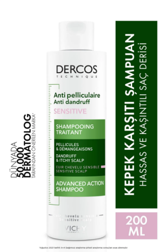 Vichy Dercos Anti Dandruff Kepek Karşıtı Şampuan 200 ml - Hassas Saç Derisi - 2