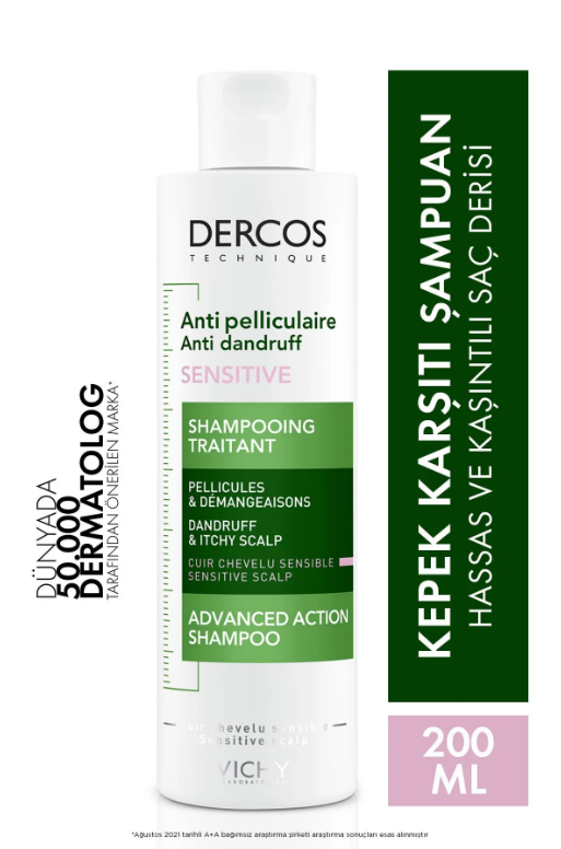 Vichy Dercos Anti Dandruff Kepek Karşıtı Şampuan 200 ml - Hassas Saç Derisi - 2