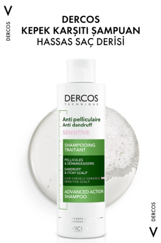 Vichy Dercos Anti Dandruff Kepek Karşıtı Şampuan 200 ml - Hassas Saç Derisi - 3