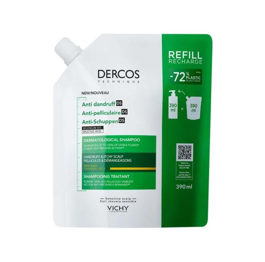 Vichy Dercos Anti Dandruff Kepek Karşıtı Şampuan 390ml - Kuru Saçlar - Refill - 1