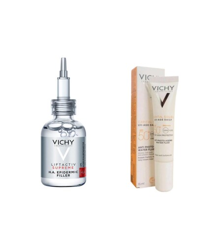 Vichy Liftactiv Supreme H.A Epidermic Filler Serum 30ml + Uv Age Daily Spf 50 15ml - Vichy