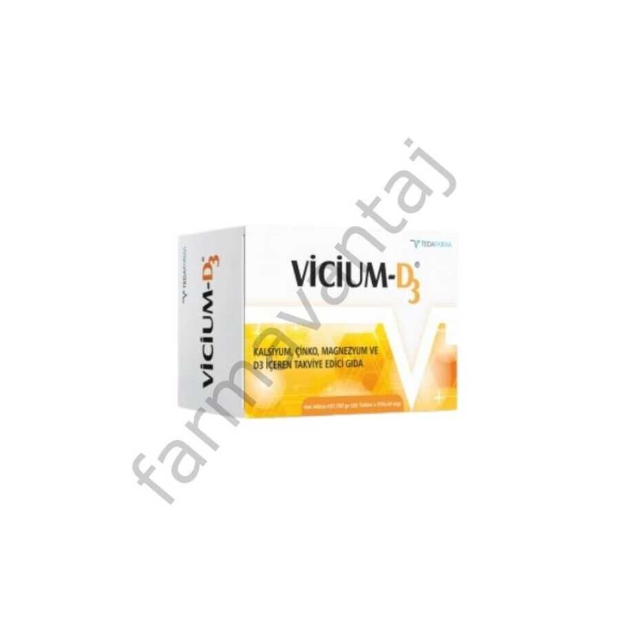 Vicium D3 Kalsiyum, Çinko, Magnezyum Ve D3 İçeren Takviye Edici Gıda 60 Tablet - 1